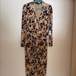 RACHEL Rachel Roy Multicolor Animal Print Long Sleeve Dress